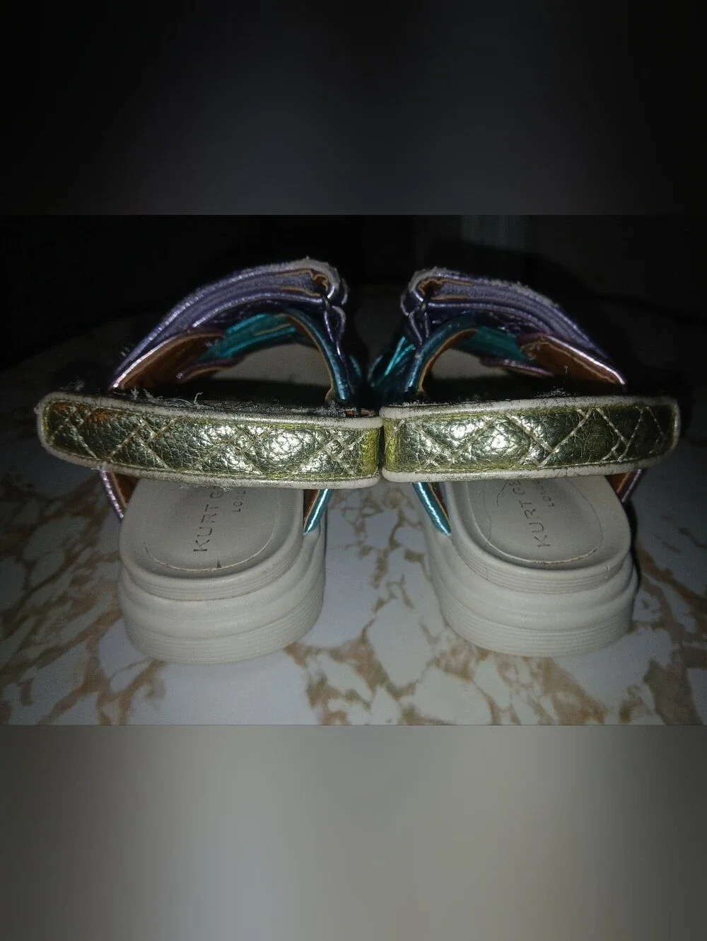 Used Kurt Geiger Mini Orson Quilted Kids Sandals.